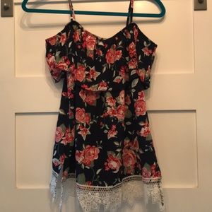 Off the shoulder flower shirt